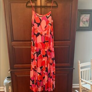 Long spaghetti strap dress.